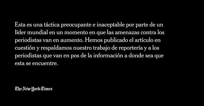 Revela AMLO carta que el NYT envía a vocería de presidencia