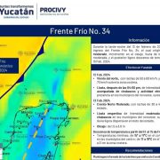 El sistema de monitoreo de la Coordinación Estatal de Protección Civil indicó que el frente frío 34 entrará la tarde-noche del lunes