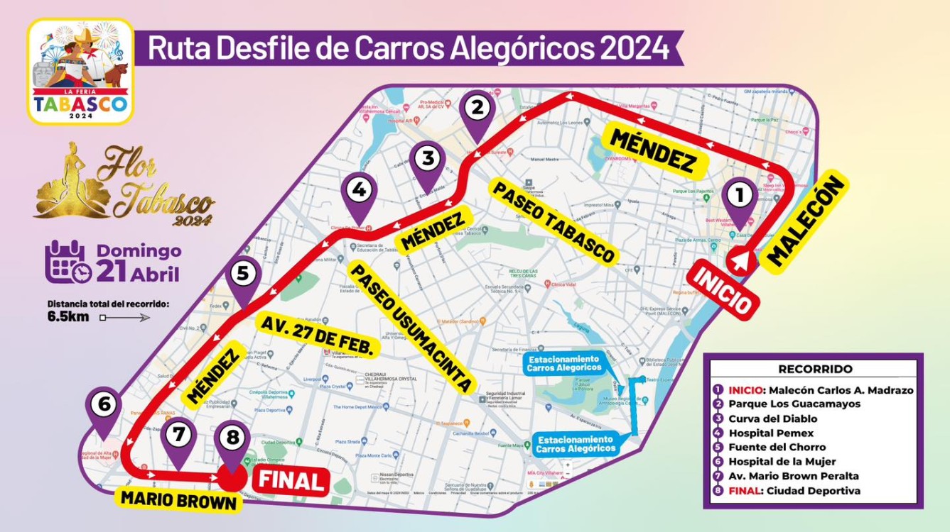 ruta del Desfile de Carros Alegóricos 2024