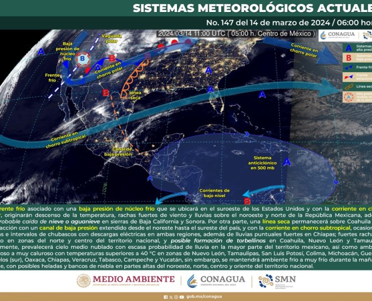 El SMN, prevé lluvias fuerte en Baja California y Chiapas