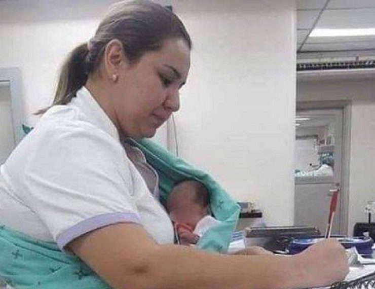 Enfermera cuida a bebé durante su turno y se hace viral