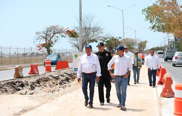 Supervisión del Gobernador Vila a obras del corredor Mérida-Centro-Umán para Ie-Tram