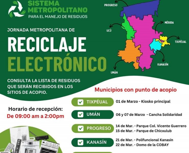 Jornada Metropolitana de Reciclaje Electrónico en Progreso-Chicxulub Puerto