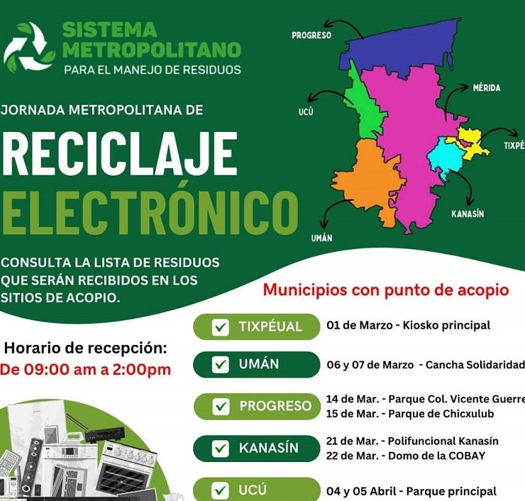 Jornada Metropolitana de Reciclaje Electrónico en Progreso-Chicxulub Puerto