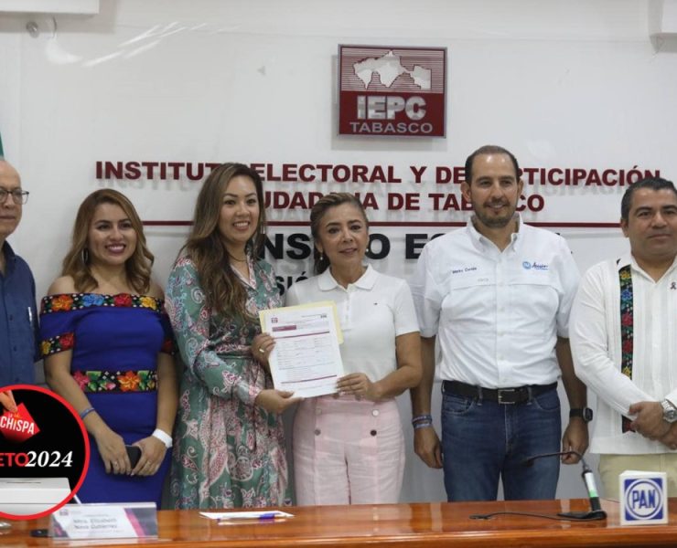 Lorena Beaurregard se registra ante el IEPCT como candidata del PAN al gobierno de Tabasco