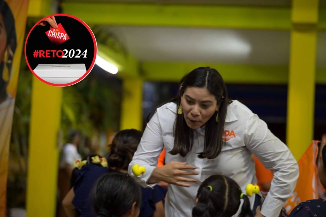 Vida Gómez Herrera, candidata de Movimiento Ciudadano a la gubernatura de Yucatán, en su jornada proselitista por los municipios de Tixpéhual y Seyé