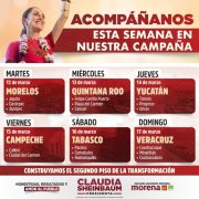 Llegará Claudia Sheinbaum a Campeche