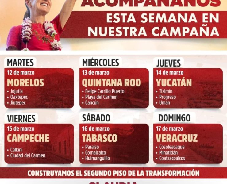 Llegará Claudia Sheinbaum a Campeche