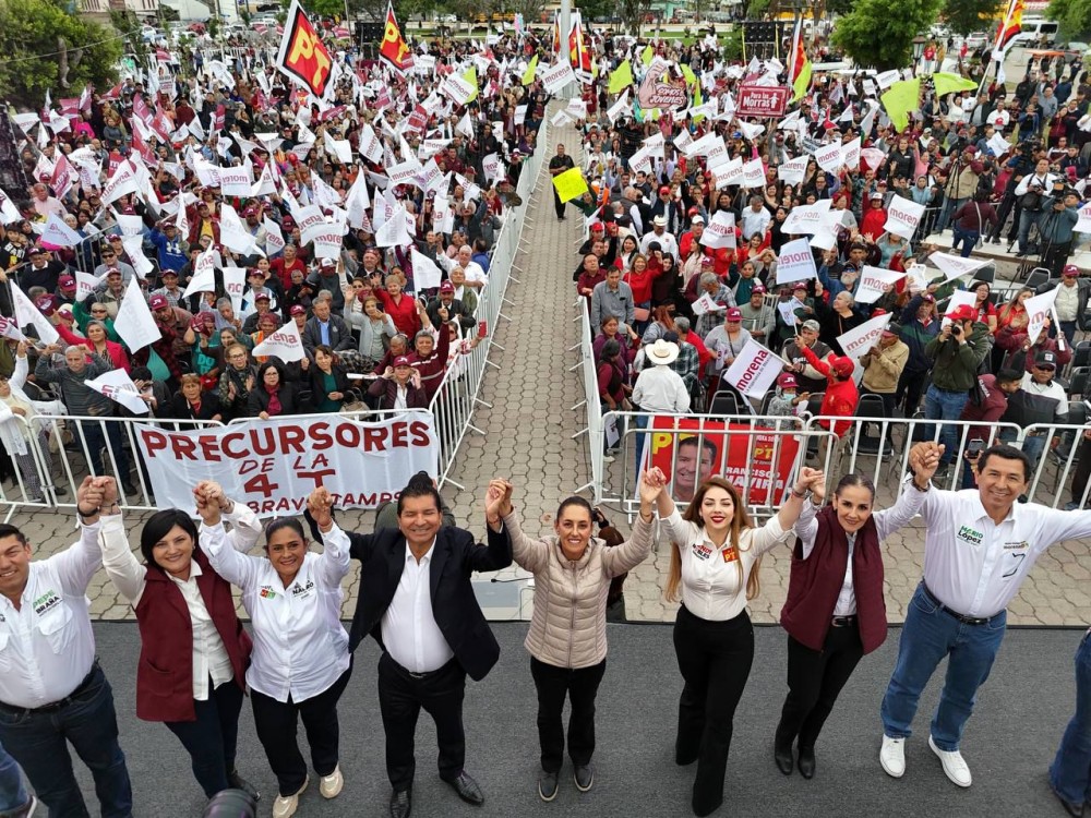 Claudia Sheinbaum promete apoyo a Tamaulipas y seguridad en campaña electoral