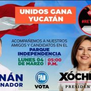 Renán Barrera estará con Xóchitl Gálvez en Progreso en el parque principal a las 6 de la tarde