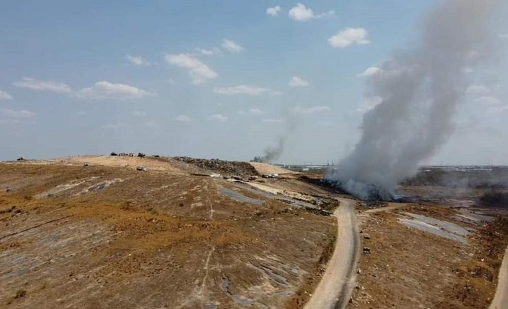 Controlan conato de incendio en relleno sanitario