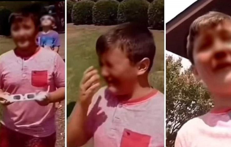 Circula en redes: Niño se queda ciego por ver directamente el eclipse