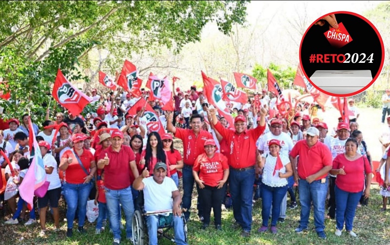 Rolando Zapata en campaña con Lolita Ayala en Abalá