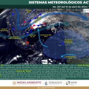 El SMN prevé lluvias en el sureste de México y Península de Yucatán a causa del FF45