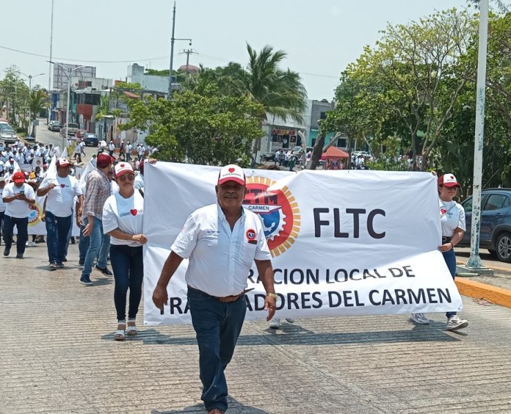 Con una marcha obreros de la CTM celebran el Día del Trabajo