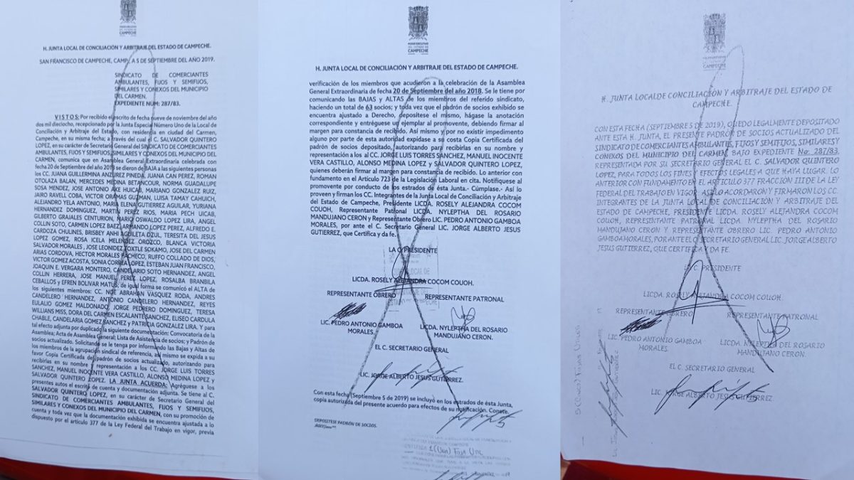 Quintero Sánchez usurpó el cargo de secretario general del Sindicato de Ambulantes