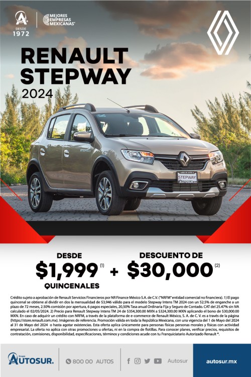 Renault stepway oferta mes de mayo 2024