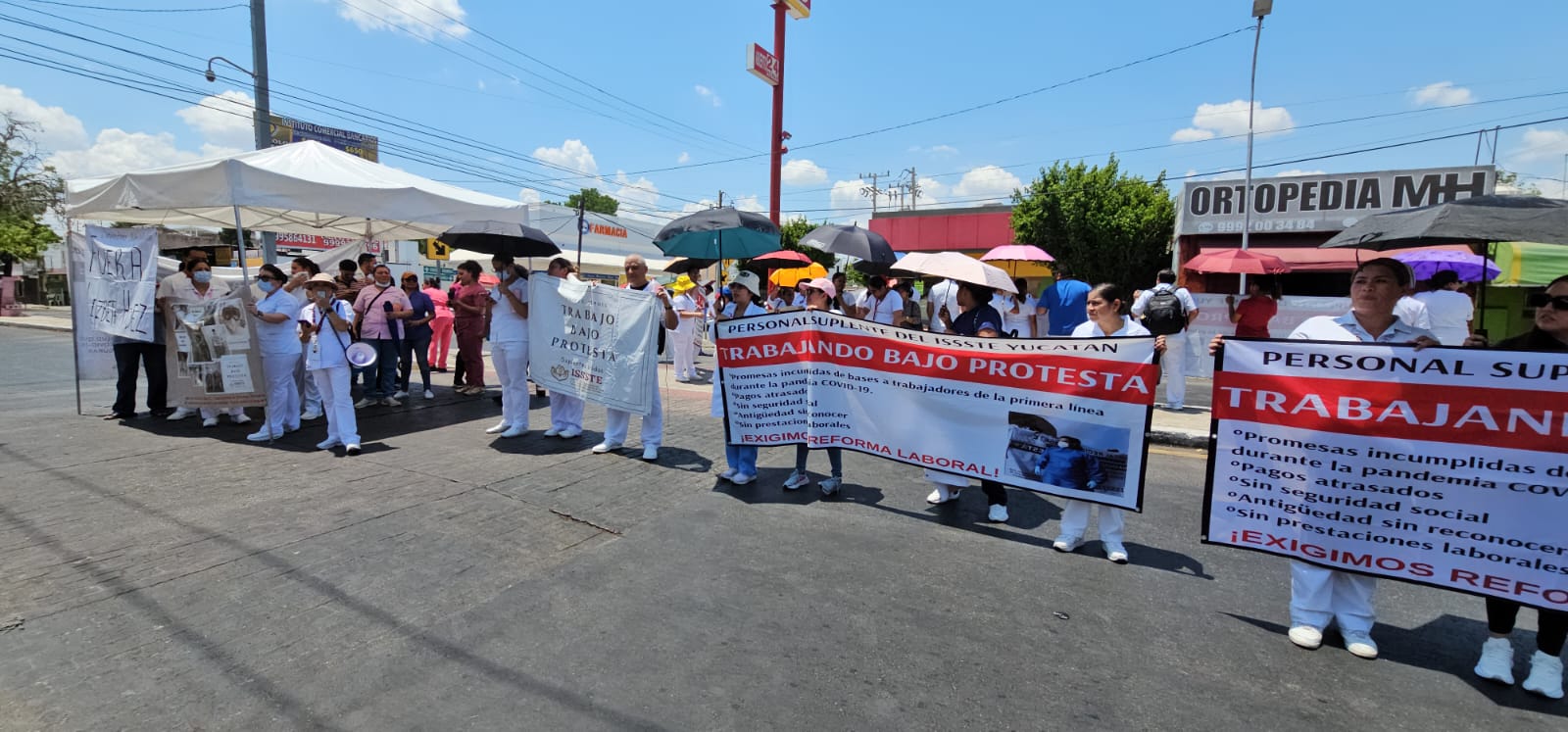 La protesta, que tuvo lugar en las primeras horas del día