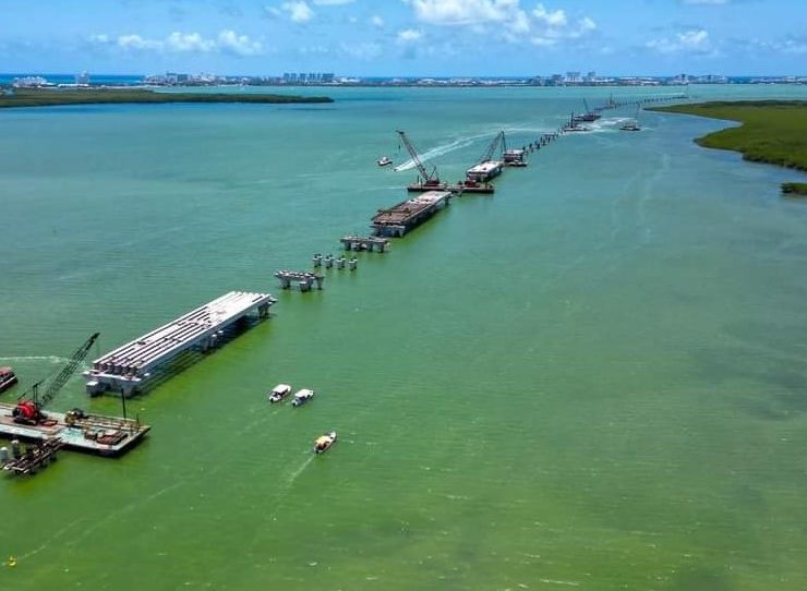 SICT asegura que las obras del Puente Nichupté avanzan con ‘poco’ impacto ambiental