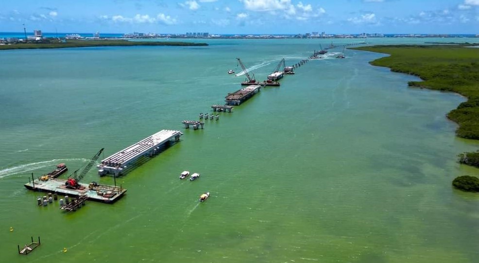 SICT asegura que las obras del Puente Nichupté avanzan con ‘poco’ impacto ambiental