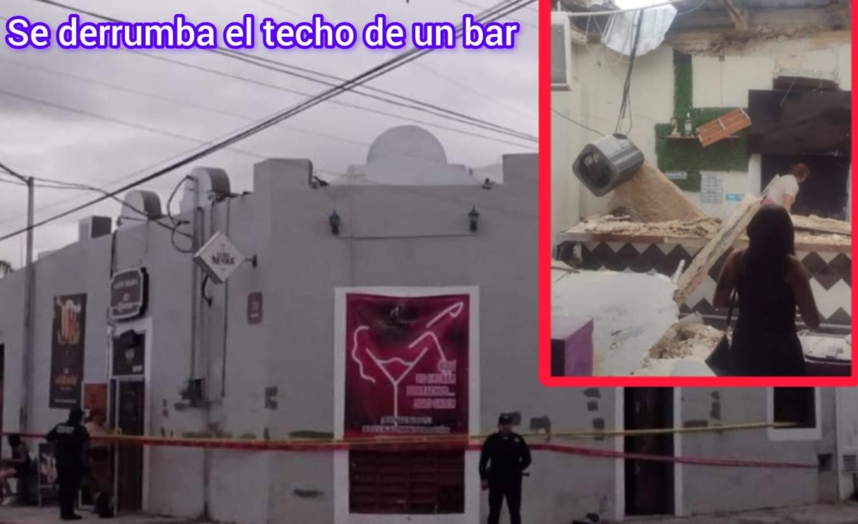 Se derrumba el techo de Bar León Negra en el centro de la ciudad