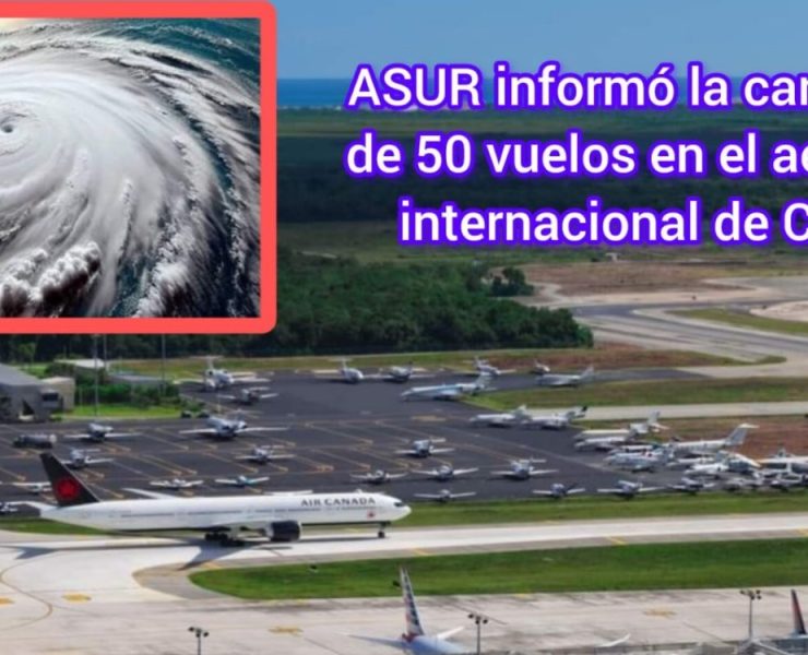 Aeropuerto de Cancún ha cancelado al menos 50 vuelos ante la llegada del huracán Beryl