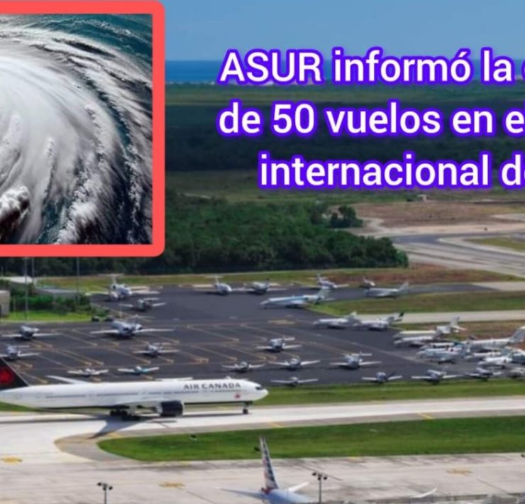 Aeropuerto de Cancún ha cancelado al menos 50 vuelos ante la llegada del huracán Beryl