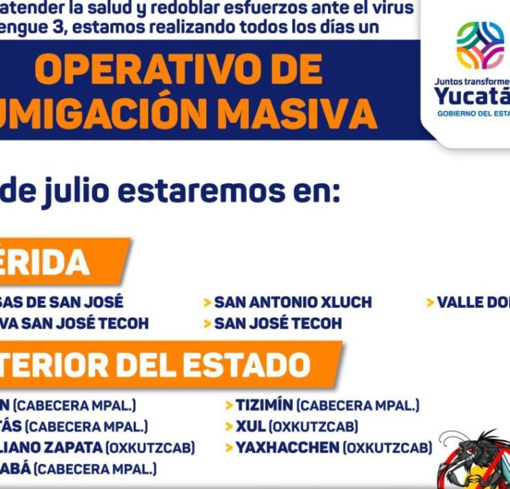 SSY sigue fumigando en Mérida y municipios del interior del estado