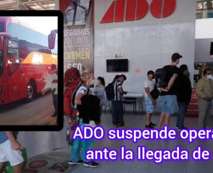 ADO suspende todos sus servicios en Quintana Roo por el huracán Beryl