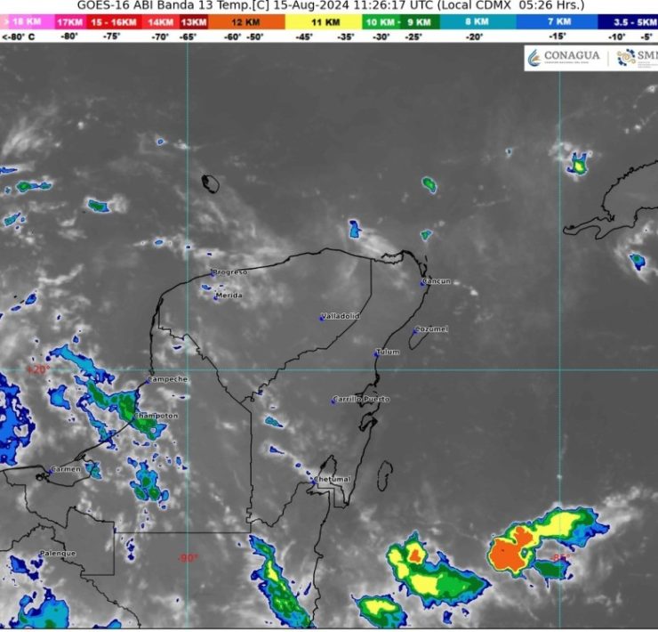 Clima de Quintana Roo 15 de agosto del 2024