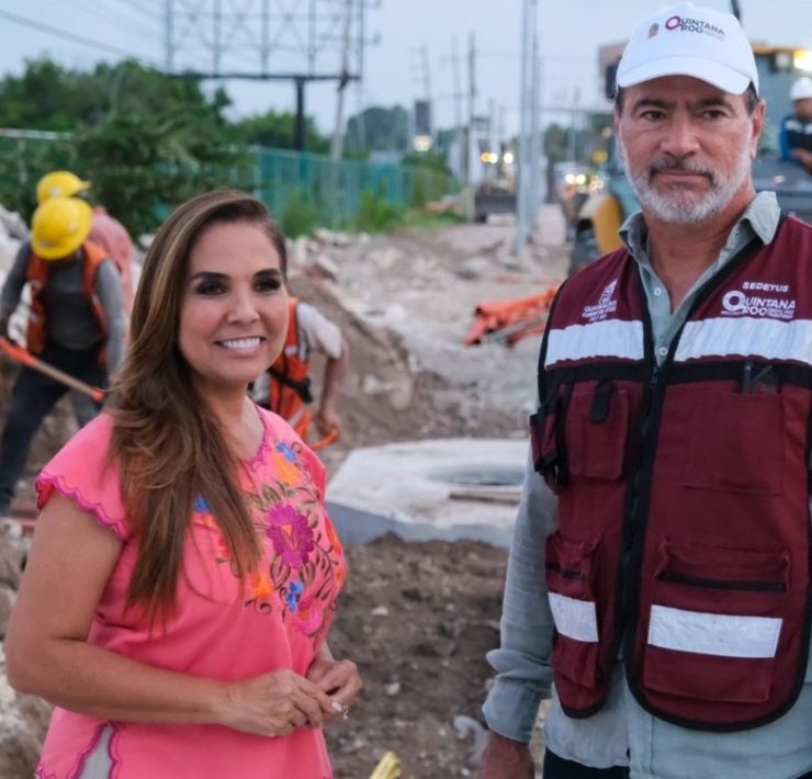 Mara Lezama informa avance del 60% en el cableado subterráneo del Bulevar Colosio