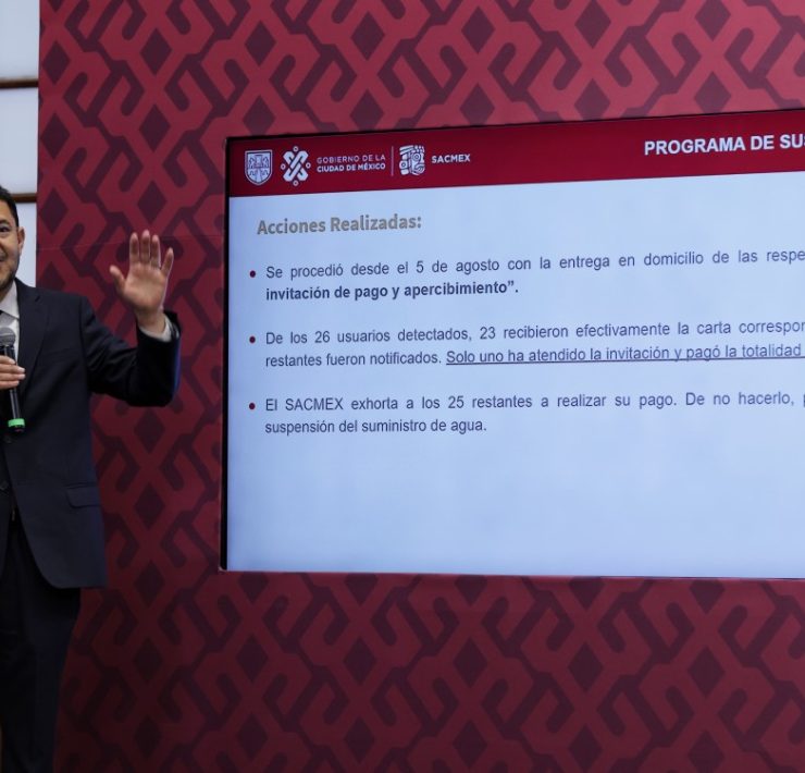 Batres intensifica cobro a grandes deudores de agua en la CDMX en su recta final de mandato