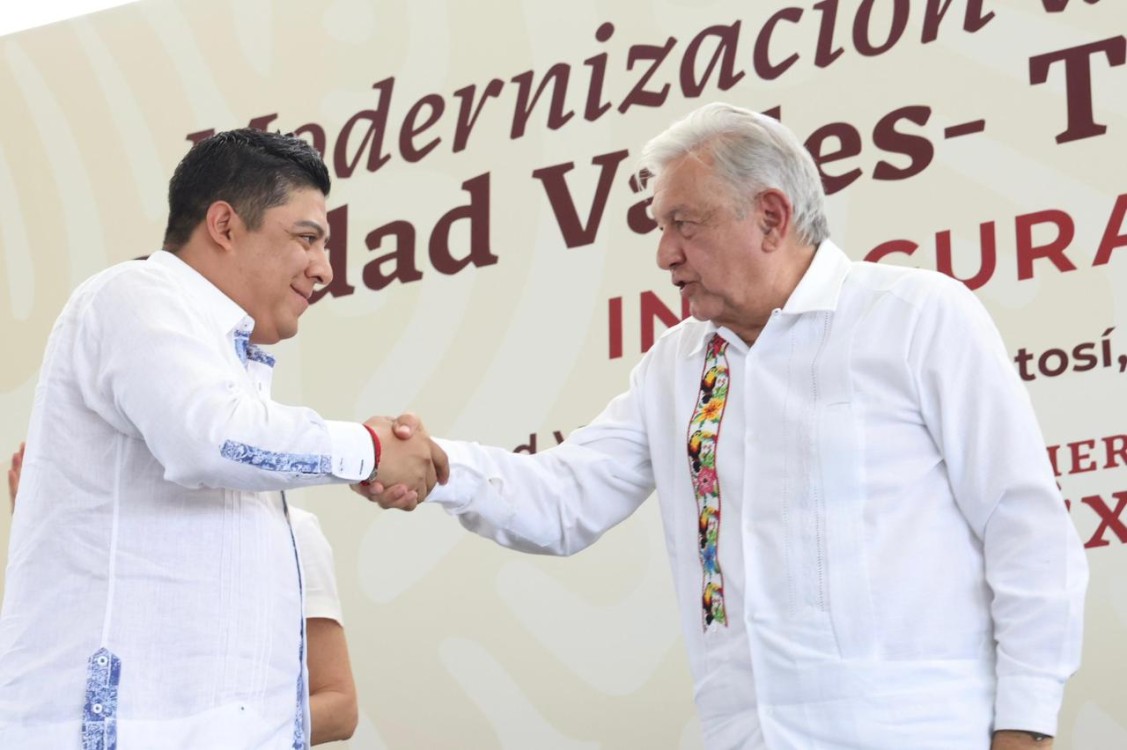 Inauguran Supercarretera Ciudad Valles-Tamazunchale AMLO, Sheinbaum y Gallardo