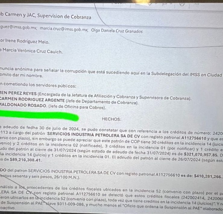 Corrupción en IMSS de Ciudad del Carmen