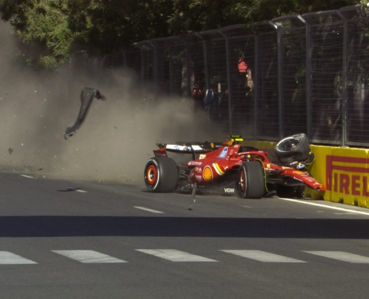 Checo Pérez sufre accidente en el Gran Premio de Azerbaiyán 2024