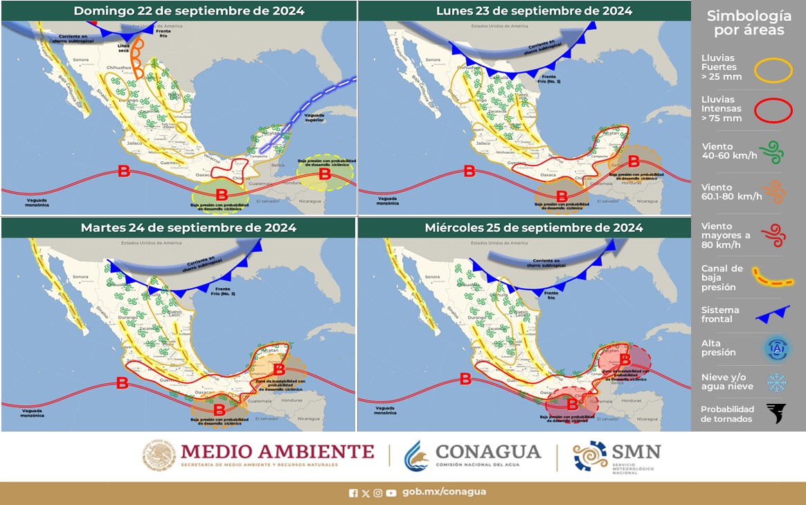 ¿Cuándo ingresa el Frente Frío 3 de 2024 en México?