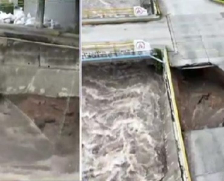 Corrientes del Río Huacapa en Chilpancingo provocan socavones y caos vial