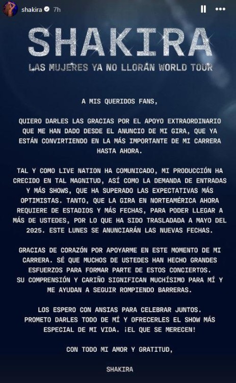 La Nueva Gira de Shakira