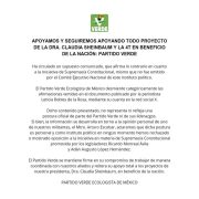 El PVEM reafirma su respaldo a la agenda de la 4T y a la presidenta Claudia Sheinbaum