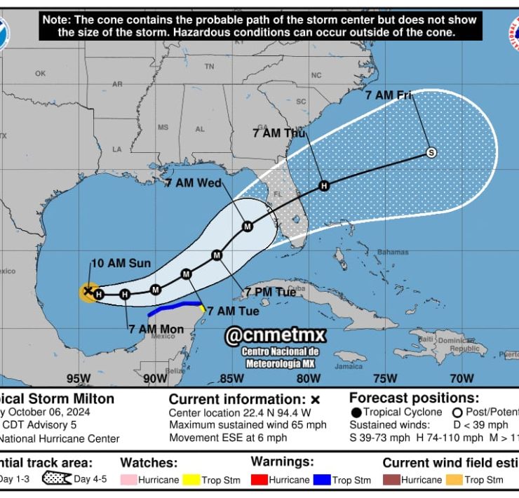 Tormenta Tropical Milton amenaza la costa de Yucatán