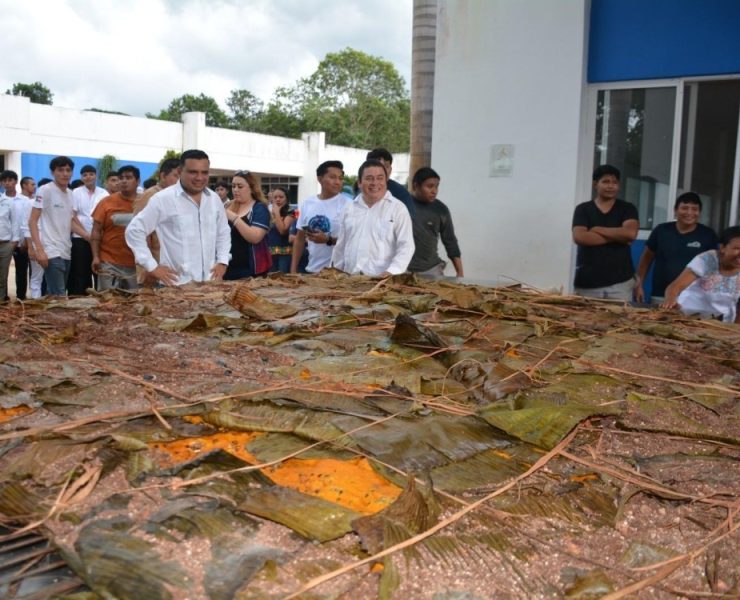 El pib más grande de Yucatán. Se usaron casi 100 kilos de masa