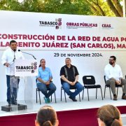 Inicia construcción de red de agua potable en Villa Benito Juárez, Macuspana