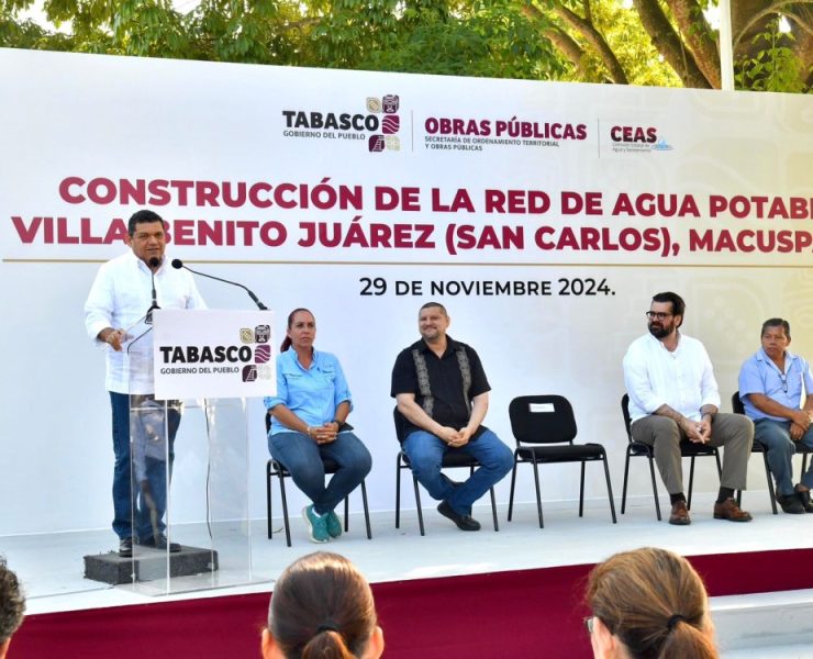 Inicia construcción de red de agua potable en Villa Benito Juárez, Macuspana
