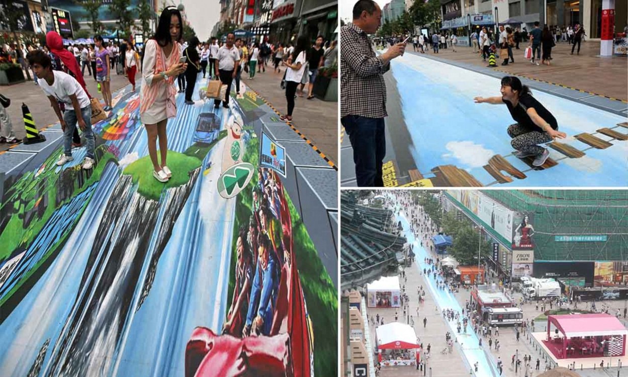 La Calle más Larga del Mundo con Pintura en 3D