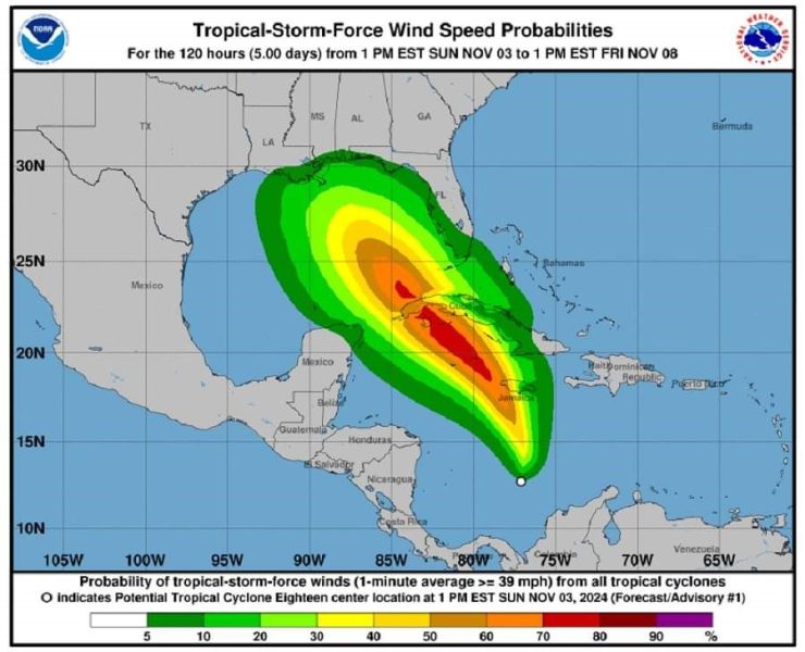 Potencial Ciclón Rafael Podría efectar Yucatán