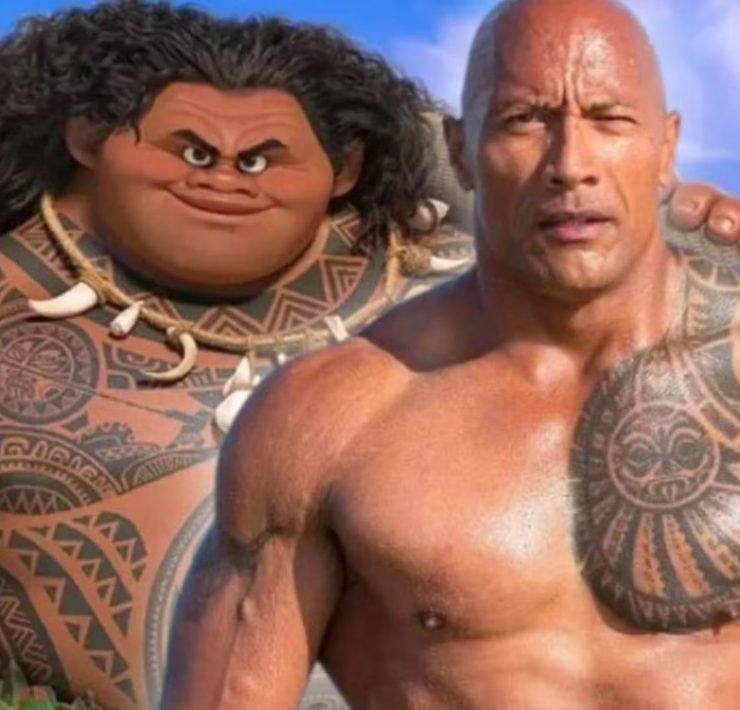 Dwayne Jonhson como Maui en Moana Live action