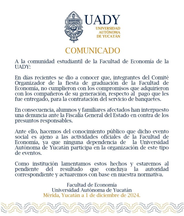 UADY emitió un comunicado deslindándose del evento