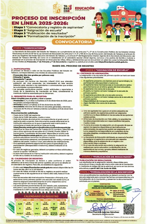 Calendario de registro