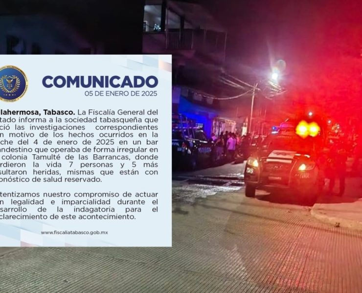 FGE Tabasco investiga ataque armado en bar “Azul” en Villahermosa