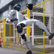 Robot haciendo kung-fu. Creación de empresa robótica China